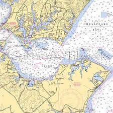 Maryland Solomons Chesapeake Bay Nautical Chart Decor