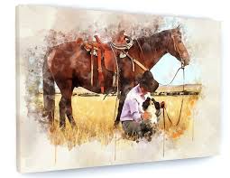 Cowboy Horse Western Canvas Picture