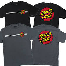 Santa Cruz Classic Dot T Shirt Tee Skateboard Black Or Charcoal New Many Sizes