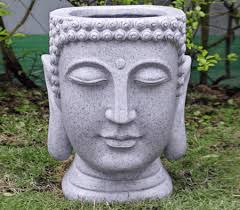 Enigma Resin Buddha Head Planter Garden