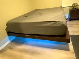 DIY Floating Bed Frame With LED Lighting Plans