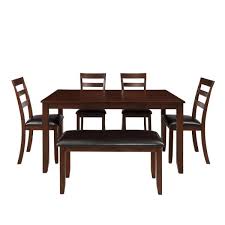 Our dining room furniture sets add a touch of elegance to your home and make you feel like you're fine dining every night. Kitchen Brown Dining Room 4 Piece Dining Table Set Kitchen Table With 2 Padded Chairs And 1 Bench For Home Table Chair Sets Home Kitchen Guardebem Com