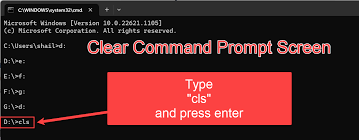 how to clear command prompt screen windows
