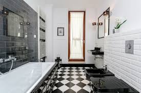 black and white bathrooms