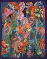 wall hanging collaged on whole cloth canvas