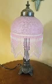 Small Boudoir Lamp Pink Frosted Glass