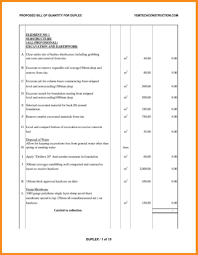 Bill Of Quantities Excel Template And 12 Bill Of Quantities Format