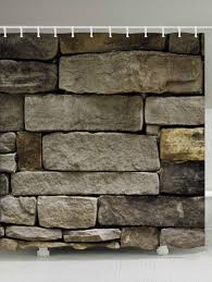 Stone Brick Wall Pattern Fabric