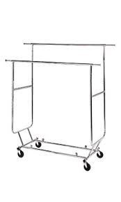 They fold up flat, so they can easily be stored away, and they can easily be set up when needed for use. Folding Clothing Rack Double Rail Chrome Ssw