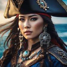 beautiful female pirate looking