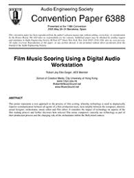 Aes E Library Film Music Scoring Using A Digital Audio Workstation