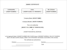 Shareholder Certificate Template Share Stock Certificate