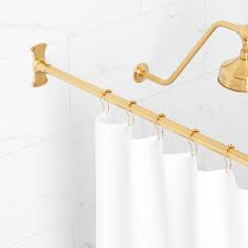 straight solid br shower curtain rod