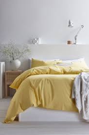yellow cotton rich duvet cover and