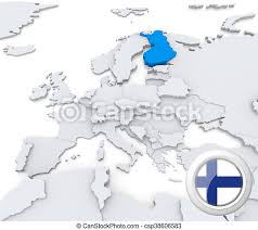 Plan your trip around finland using the map of finland and get travel information in europe. Finland On Map Of Europe Highlighted Finland On Map Of Europe With National Flag Canstock