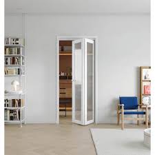 Tenoner 36 In X 80 In Frosted Glass Single Glass Panel Bi Fold Interior Door For Closet With Mdf Water Proof Pvc Covering White