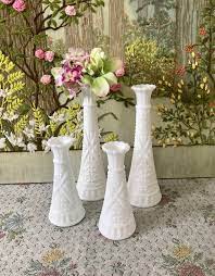4 Milk Glass Vases For Flowers Vases