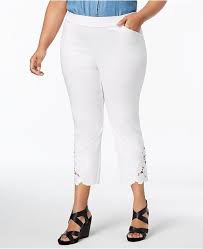 Inc Plus Size Lace Hem Capri Pants Created For Macys