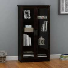storage cabinet with 4 shelves 2 glass