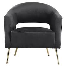 Find your perfect designer armchair at made.com. Black Velvet Stylish Contemporary Armchair With Gold Metal Legs Mg930513 Ready To Buy