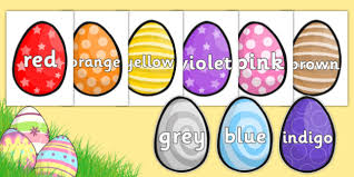 Color Words On Easter Eggs Colors Color Words Easter Egg