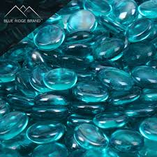 Aqua Reflective Fire Glass Beads