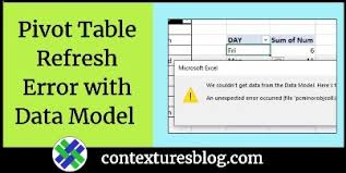 excel pivot table refresh error with