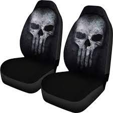 Skull Car Seat Covers Set Of 2