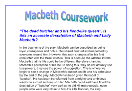 Gcse coursework macbeth essay Marked by Teachers