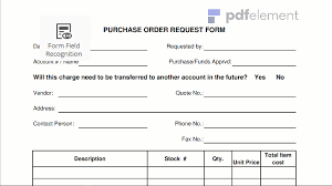 Purchase Order Request Form Template Free Download Edit