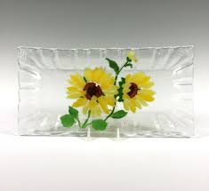 Sunflower Dish Fused Glass Plate