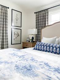 a bright blue and grey bedroom refresh