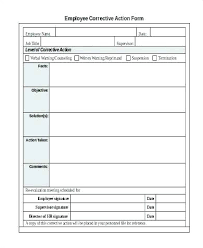 Printable Disciplinary Action Form Employee Corrective Free