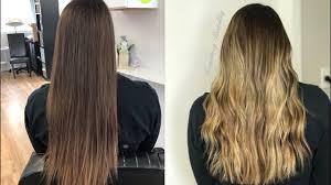 Healthy thick black hair cut at home, divided into 2 ponytails each 11 inches in length and 2.5 inches in width/circumference. How To Balayage Dark Brown Virgin Hair How To Color Melt Youtube