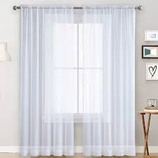 voile curtains with ruffles in linen
