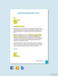 forklift driver cover letter in word