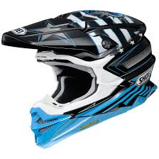 Details About Shoei Vfx Evo Grant 3 Mx Offroad Helmet Black Blue Tc 2