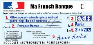 a french bank cheque in france