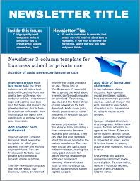 Free Business Newsletter Template Doc 129kb 2 Page S