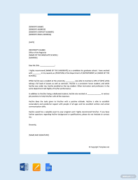 recommendation letter template