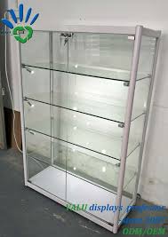 Hot Item Aluminium Free Standing Glass Showcase Glass Display Cabinet With Led Lights