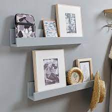 Set Of 2 Wall Shelves Grey Coopers