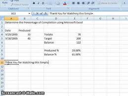 completion using microsoft excel