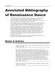 annotated bibliography of renaissance