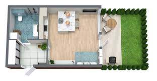 Stylish Studio Apartment Plan With
