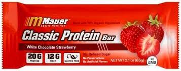 white chocolate strawberry protein bar