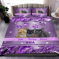 Personalized Cat Multi Colors Bedding