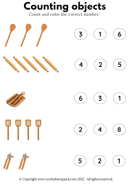counting objects pdf kitchen utensils