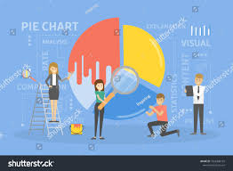 People Data Pie Chart Building Creating Stock Vector