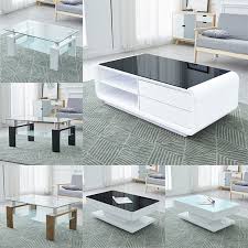 Coffee Table High Gloss Tempered Glass